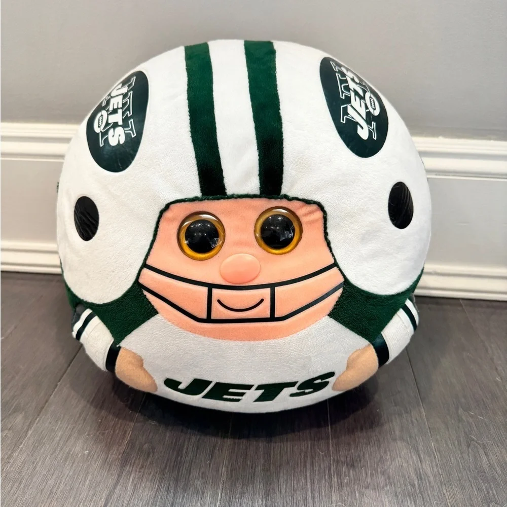 NFL NY Jets Plush Player Face Stuffed Plush Toy - Green and White Football